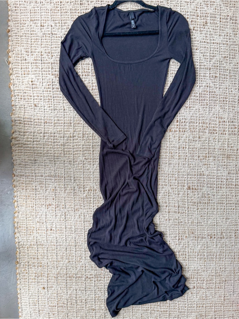 Skims black long sleeve maxi